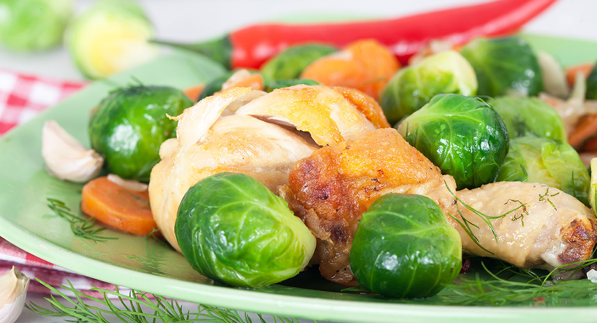 Crispy Chicken With Brussels Sprouts