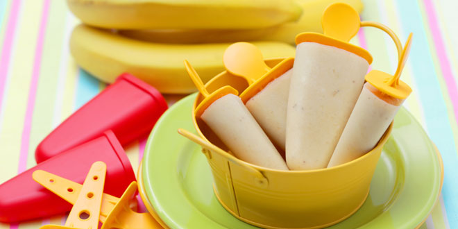 Dairy free banana popsicles