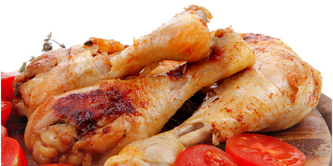 Grilled garlicky chicken drumsticks