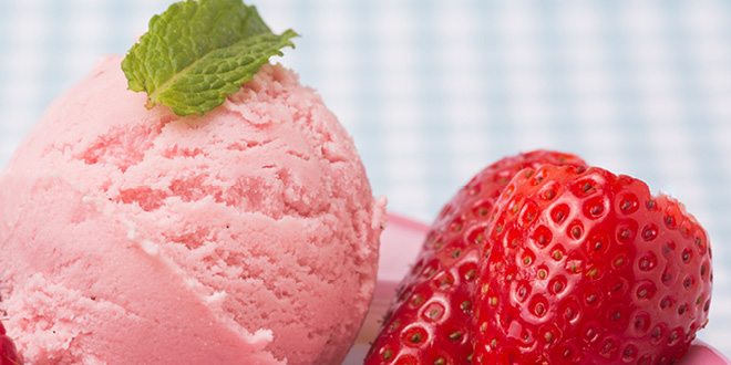 Dairy free strawberry ice-cream