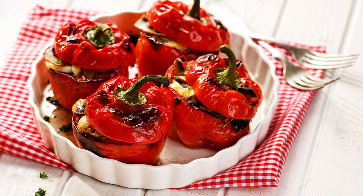 Rice and Vegetable Stuffed Capsicums